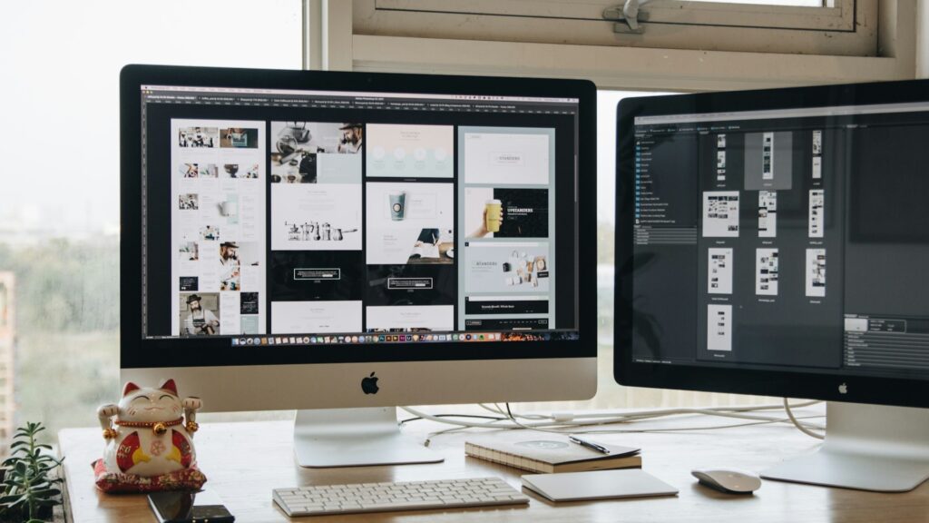 Ontwerp van pagina-indeling op scherm voor een professionele website